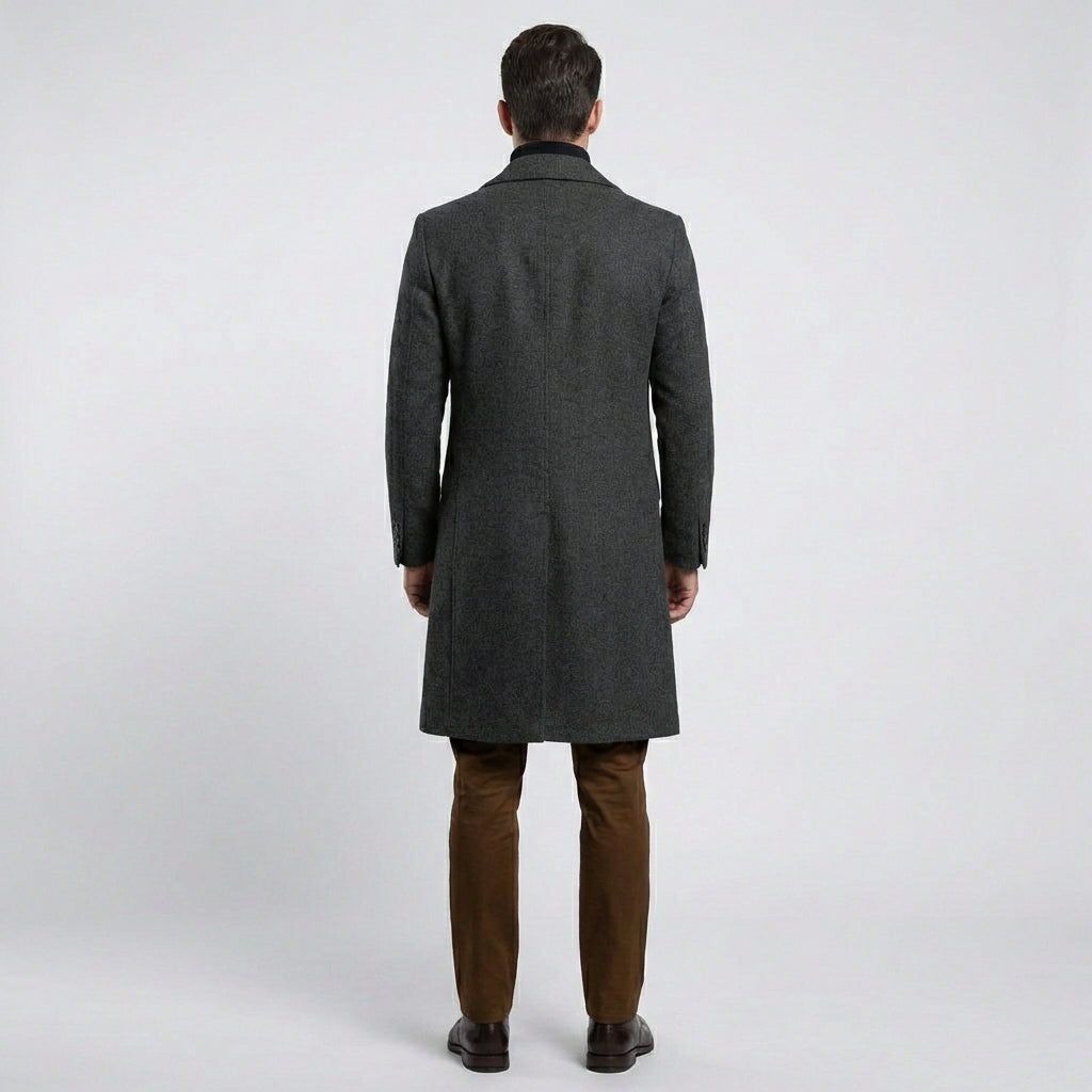 Jameson | Classic Long Overcoat with Lapel for Men