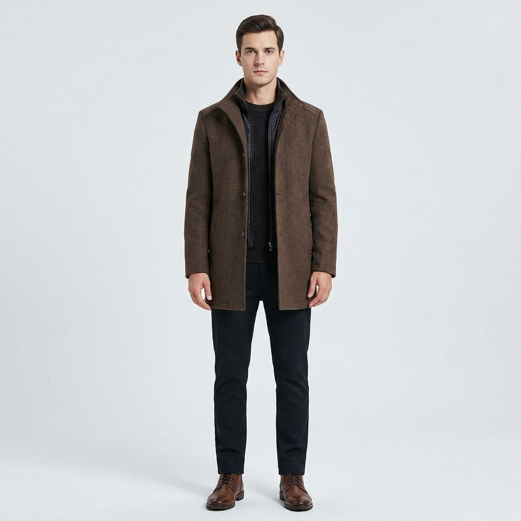 Jaxon | Stand Collar Button Up Winter Jacket Men