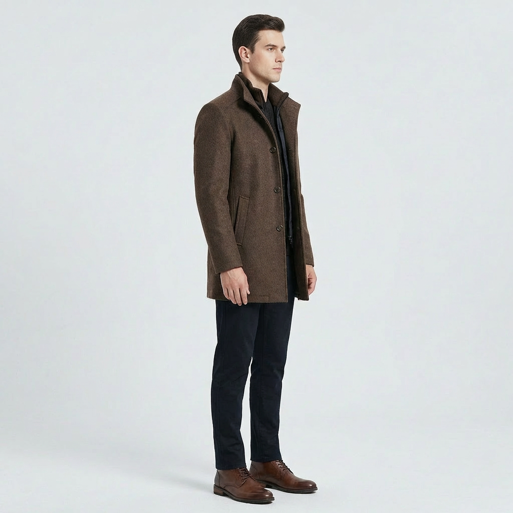 Jaxon | Stand Collar Button Up Winter Jacket Men