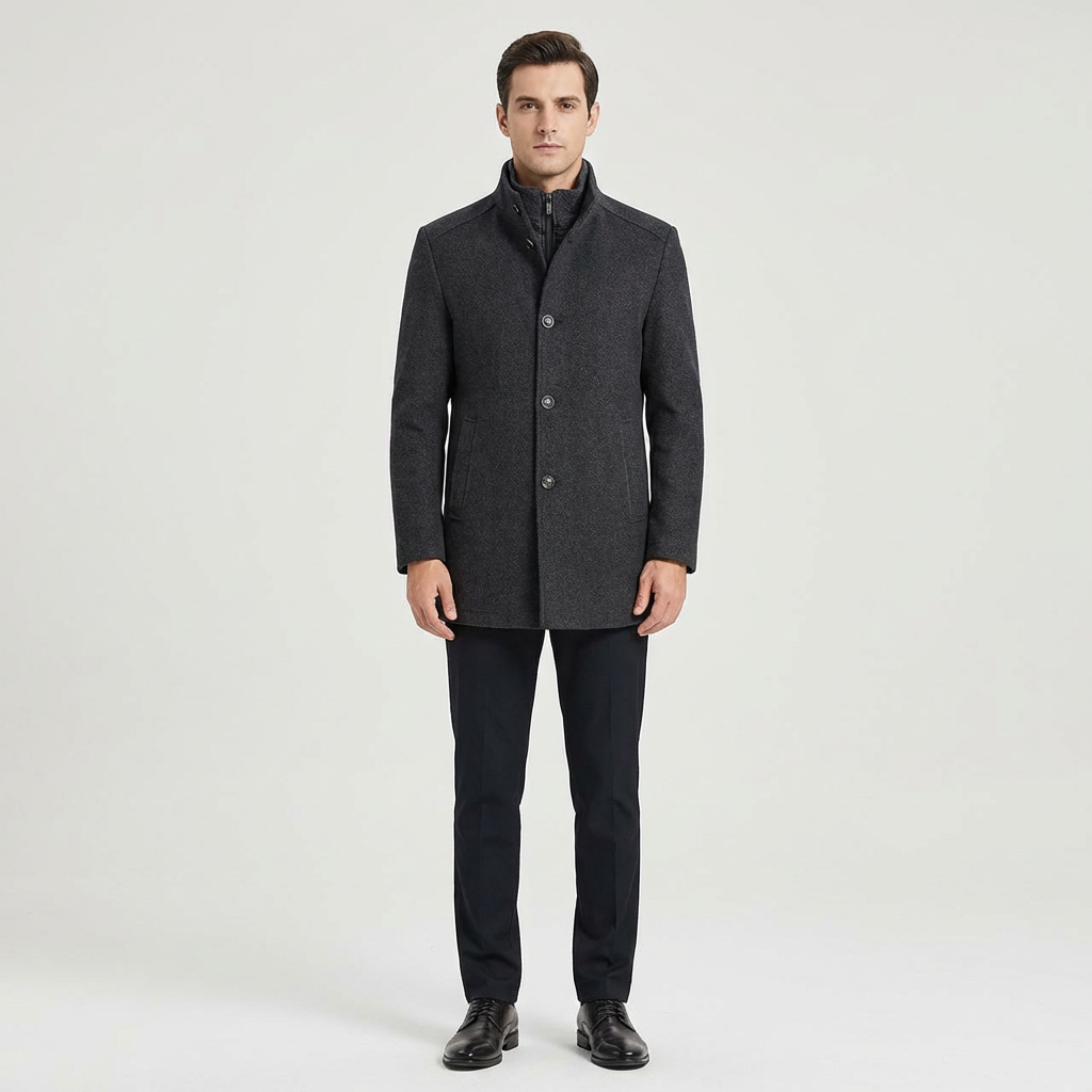 Jaxon | Stand Collar Button Up Winter Jacket Men