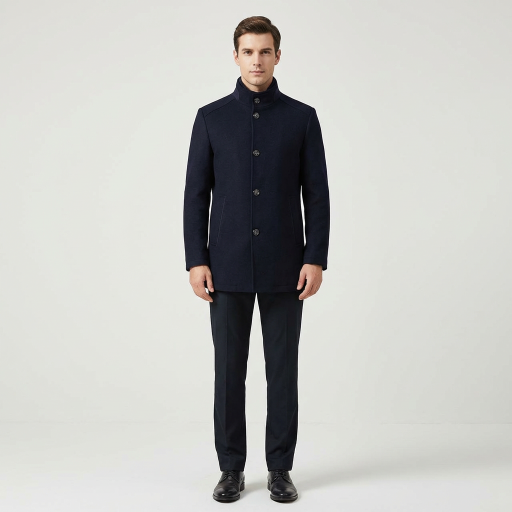 Jaxon | Stand Collar Button Up Winter Jacket Men